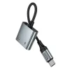 Hoco UPA34A USB-C–USB-C / USB-C audioadapter, szürke thumbnail