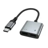 Hoco UPA34A USB-C–USB-C / USB-C audioadapter, szürke thumbnail