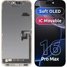LCD Display Module MP for Apple iPhone 16 Pro Max, Soft OLED FHD IC Movable Version, Aftermarket, Black 