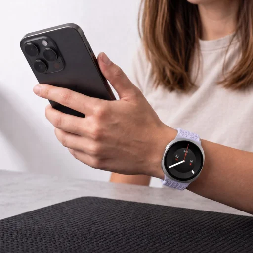 Tech-Protect NylonMag magnetický nylonový remienok Samsung Galaxy Watch 8 / 9 / Classic (40 / 44 / 46 mm) nevädzovo modrý - 3