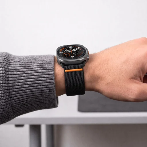 Tech-Protect Nylon Clasp čierny nylonový remienok pre Samsung Galaxy Watch Ultra 1 / 2, 47 mm - 5