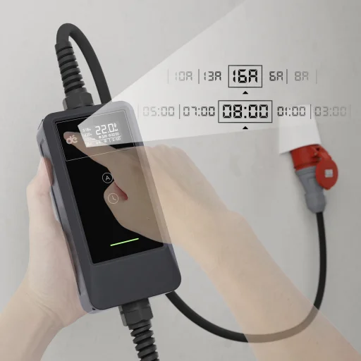 dé 22 kW prenosná nabíjačka s 10 m káblom, TUYA APP Type-2 - 3