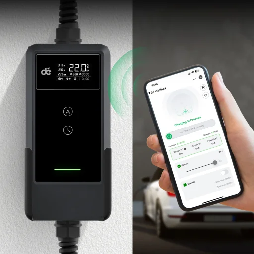 dé 22 kW prenosná nabíjačka s 10 m káblom, TUYA APP Type-2 - 5