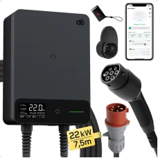 dé 22 kW nástenná nabíjačka so 7,5 m káblom, verzia s aplikáciou TUYA TYPE-2