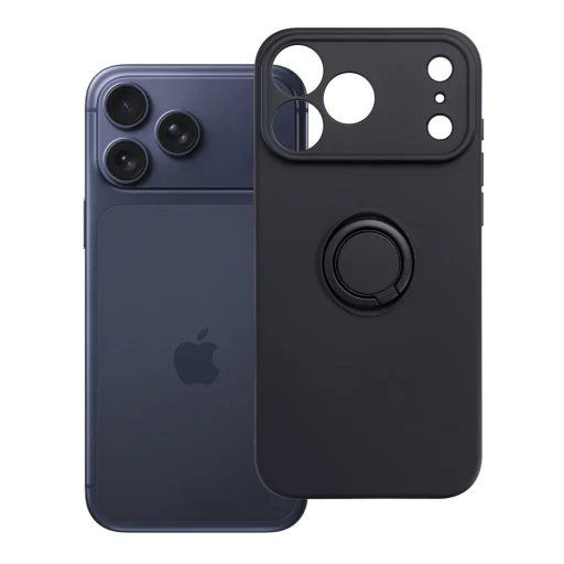 Apple iPhone 17 Pro Max / 18 Pro Max čierne silikónové puzdro Ring - 9