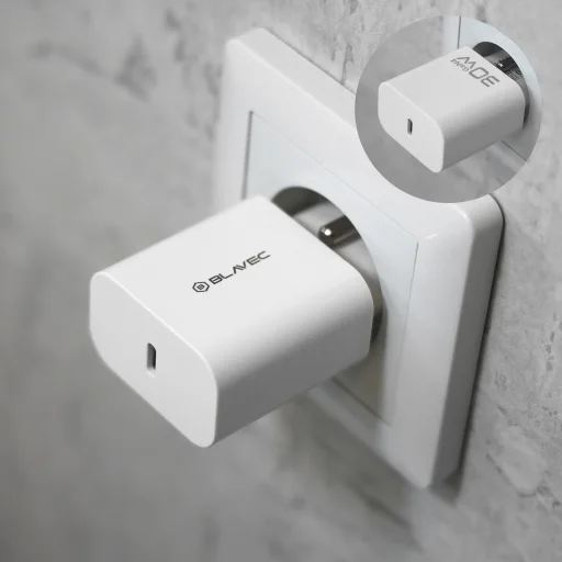 Blavec BC-14 GaN4 USB-C PD QC sieťová nabíjačka 30 W 3 A biela - 4