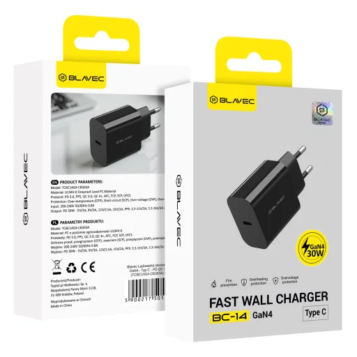 Blavec BC-14 GaN4 30 W USB-C sieťová nabíjačka čierna - 5