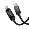 Hoco U154 USB-C – USB-C kábel s LCD displejom, 1 m, čierny thumbnail