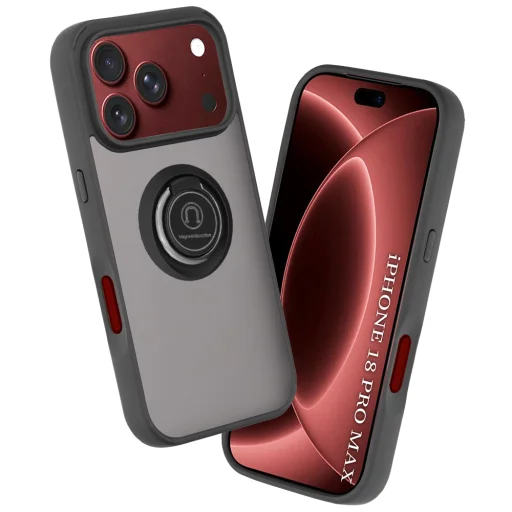  Apple iPhone 18 Pro Max / iPhone 17 Pro Max fekete Techsuit Glinth mágneses gyűrűs tok - 1