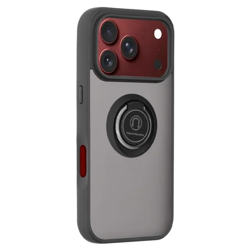  Apple iPhone 18 Pro Max / iPhone 17 Pro Max fekete Techsuit Glinth mágneses gyűrűs tok - 4