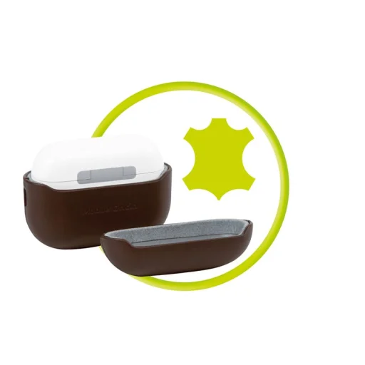 Mobile Origin bőr tok AirPods Pro 2-höz, barna - 11