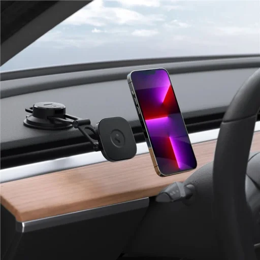 Spigen OneTap 3 MagSafe držiak na telefón do auta na palubnú dosku a čelné sklo ITS35-3 čierny - 4