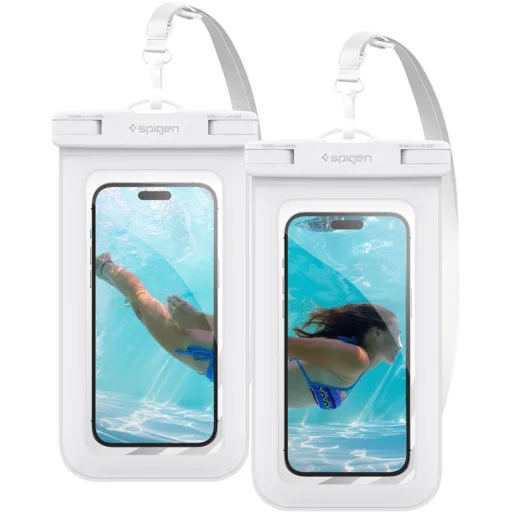 Spigen Aqua Shield A601 vodotesné puzdro na telefón, biele, 2 ks - 1