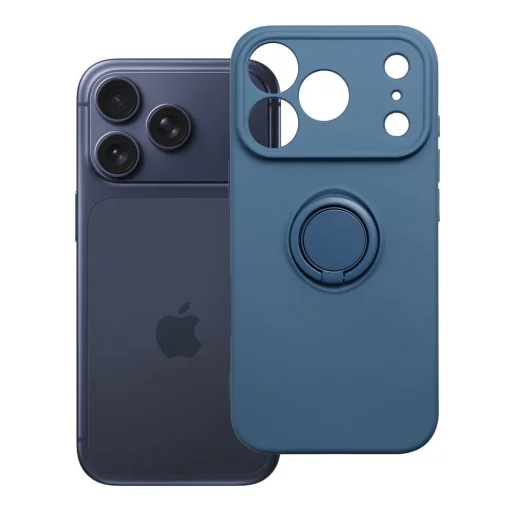 iPhone 17 Pro / 18 Pro tmavomodrý silikónový kryt Silicone Ring - 1