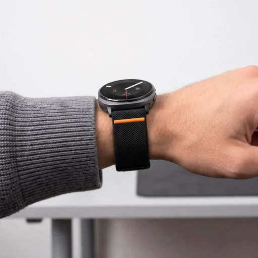  Samsung Galaxy Watch 8 / 9 / Classic (40 / 44 / 46 mm) fekete Tech-Protect Nylon Clasp nejlon óraszíj - 5