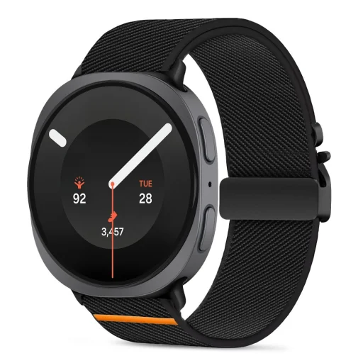  Samsung Galaxy Watch 8 / 9 / Classic (40 / 44 / 46 mm) fekete Tech-Protect Nylon Clasp nejlon óraszíj - 1