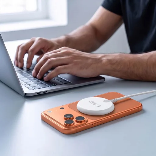 A54 25W Qi2.2 magnetická bezdrôtová nabíjačka MagSafe, biela – Tech-Protect - 4