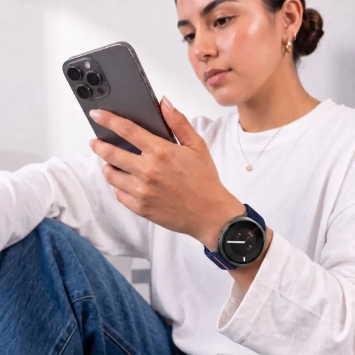  Samsung Galaxy Watch 8 / 9 / Classic (40 / 44 / 46 mm) sötétkék Tech-Protect Nylon Clasp szíj - 3
