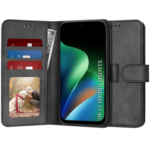 Čierne puzdro Techsuit Diary Book pre Xiaomi Redmi 17 4G / Redmi 17 5G - 1