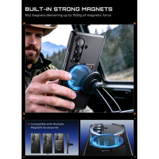 Samsung Galaxy Z Fold 8 Ultra čierne aramidové puzdro Supcase UB Aero MagSafe, dvojdielne - 6