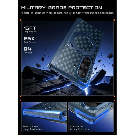 Samsung Galaxy Z Fold 8 Ultra modré aramidové puzdro Supcase UB Aero MagSafe 2-Set - 5