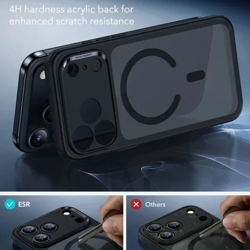 iPhone 17 Pro / iPhone 18 Pro matné čierne puzdro ESR Classic Hybrid HaloLock - 3