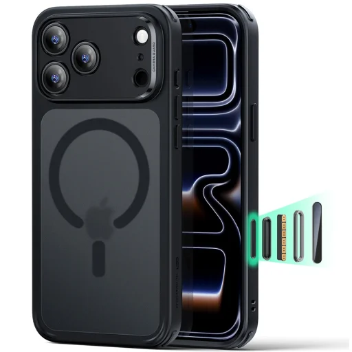 iPhone 17 Pro / iPhone 18 Pro matné čierne puzdro ESR Classic Hybrid HaloLock - 1