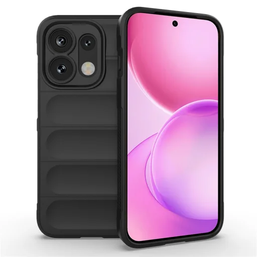  Oppo Reno16 / Reno16 Pro fekete Techsuit Magic Shield TPU- és bársony tok - 1