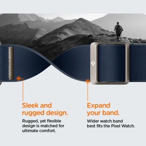 Google Pixel Watch 2026/4/3 41 mm/2/1 Spigen Lite Fit nylonový remienok, tmavomodrý - 11