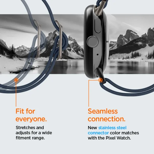Google Pixel Watch 2026/4/3 41 mm/2/1 Spigen Lite Fit nylonový remienok, tmavomodrý - 12