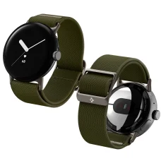 Google Pixel Watch 2026/4/3/2/1 41 mm Spigen Lite Fit nylonový remienok, khaki