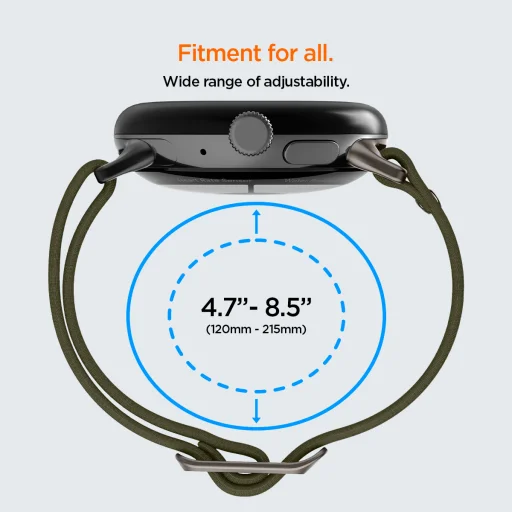 Google Pixel Watch 2026/4/3/2/1 41 mm Spigen Lite Fit nylonový remienok, khaki - 13