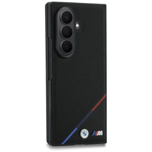 Samsung Galaxy Z Fold8 Ultra čierny BMW M Leather Perforated Tricolor Stripe Metal Logos MagSafe pevný kryt - 3