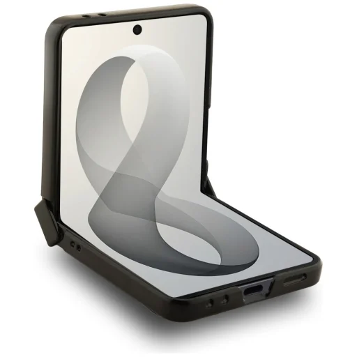 Samsung Galaxy Z Flip8 béžové puzdro Guess Magnetic Ring Stand Grained Classic Logo MagSafe - 3