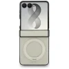 Samsung Galaxy Z Flip8 béžové puzdro Guess Magnetic Ring Stand Grained Classic Logo MagSafe thumbnail