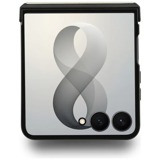 Samsung Galaxy Z Flip8 béžové puzdro Guess Magnetic Ring Stand Grained Classic Logo MagSafe - 4