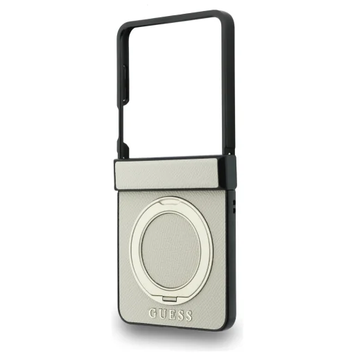 Samsung Galaxy Z Flip8 béžové puzdro Guess Magnetic Ring Stand Grained Classic Logo MagSafe - 5