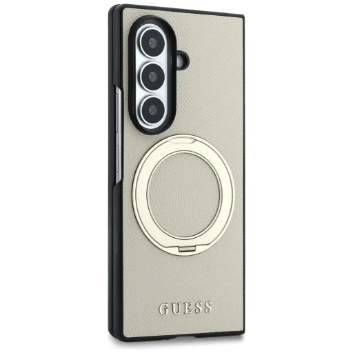  Samsung Galaxy Z Fold8 Ultra bézs Guess Magnetic Ring Stand Grained Classic Logo MagSafe tok - 4