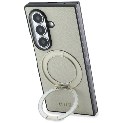  Samsung Galaxy Z Fold8 Ultra bézs Guess Magnetic Ring Stand Grained Classic Logo MagSafe tok - 3