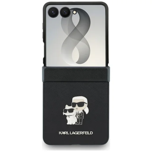 Samsung Galaxy Z Flip8 čierne puzdro Karl Lagerfeld Karl & Choupette Head Saffiano Pins - 2