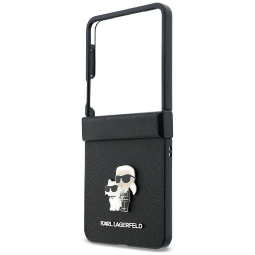 Samsung Galaxy Z Flip8 čierne puzdro Karl Lagerfeld Karl & Choupette Head Saffiano Pins - 5