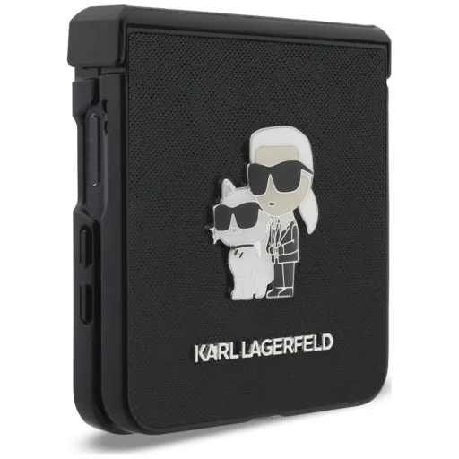 Samsung Galaxy Z Flip8 čierne puzdro Karl Lagerfeld Karl & Choupette Head Saffiano Pins - 7