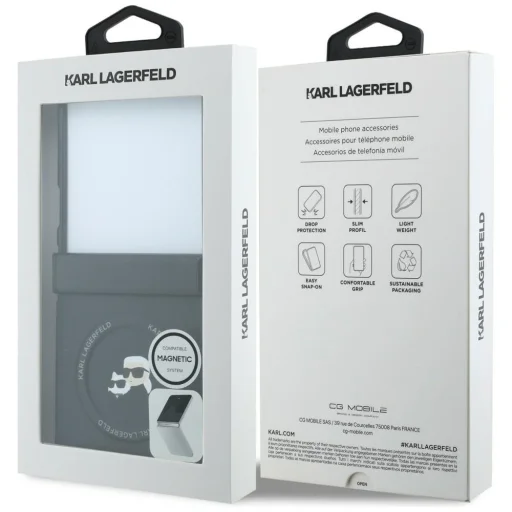 Samsung Galaxy Z Flip8 čierny Karl Lagerfeld Karl & Choupette Pins MagSafe pevný kryt - 8