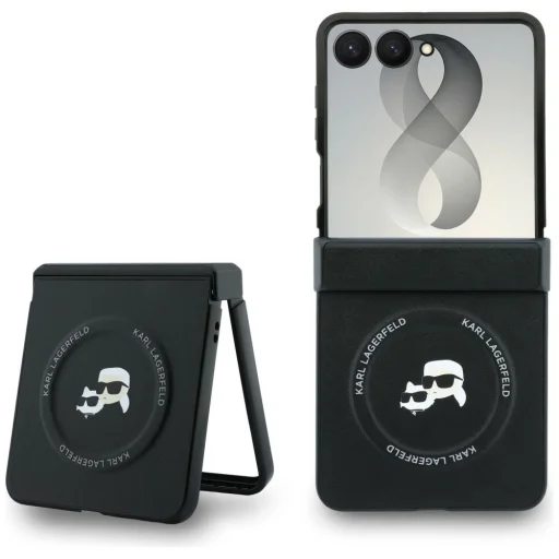 Samsung Galaxy Z Flip8 čierny Karl Lagerfeld Karl & Choupette Pins MagSafe pevný kryt - 1