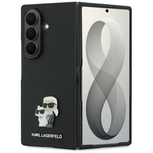 Samsung Galaxy Z Fold8 Ultra Karl Lagerfeld Saffiano Karl&Choupette Pin puzdro, čierne - 1