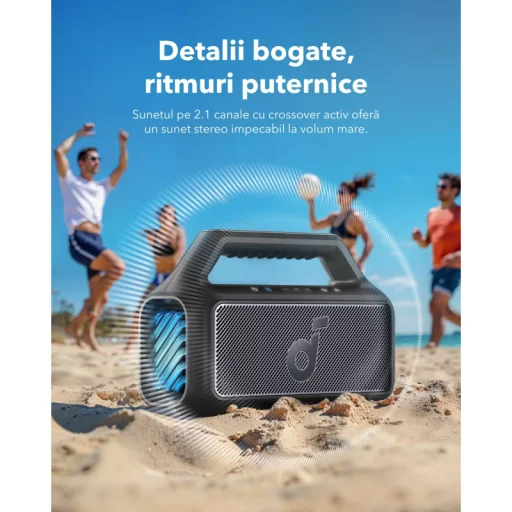 Anker SoundCore Boom 2 nová verzia Bluetooth reproduktor, 80 W, TWS, RGB, IPX7, čierny, A3138012 - 6