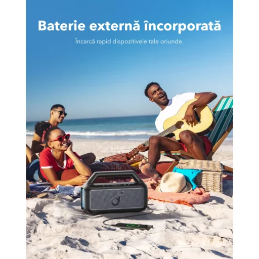Anker SoundCore Boom 2 nová verzia Bluetooth reproduktor, 80 W, TWS, RGB, IPX7, čierny, A3138012 - 10