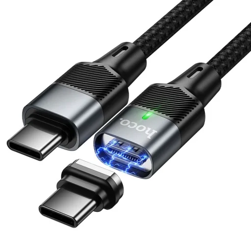 Hoco U159 magnetický USB-C – USB-C kábel QC3.0 PD, 5 A, 240 W, 1,2 m, čierny - 4