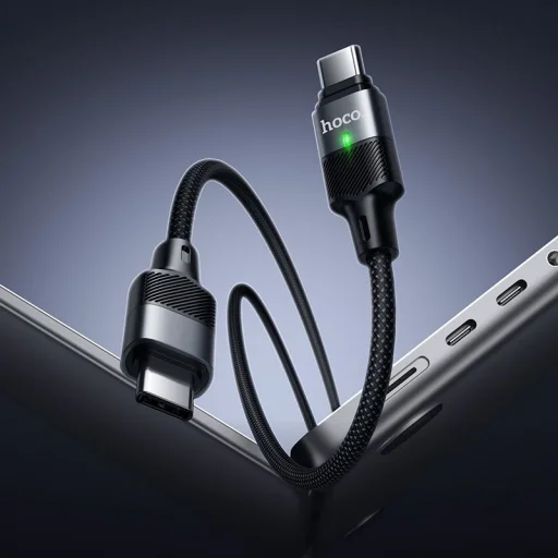 Hoco U159 magnetický USB-C – USB-C kábel QC3.0 PD, 5 A, 240 W, 1,2 m, čierny - 8