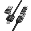 Hoco U155 4 v 1 USB-A/USB-C – USB-C/Lightning kábel 3 A 60 W 1,2 m čierny thumbnail